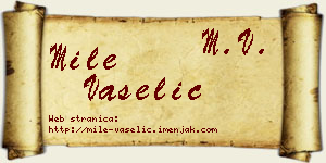 Mile Vaselić vizit kartica